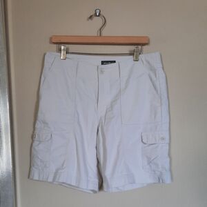 Eddie Bauer Y2K Women's Cream Cargo Shorts Outdoors Coastal Bermudas